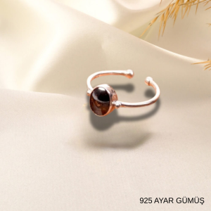 Hematit Taşı Gümüş Yüzük - 925 Ayar Ayarlanabilir | Tesbih Marketi